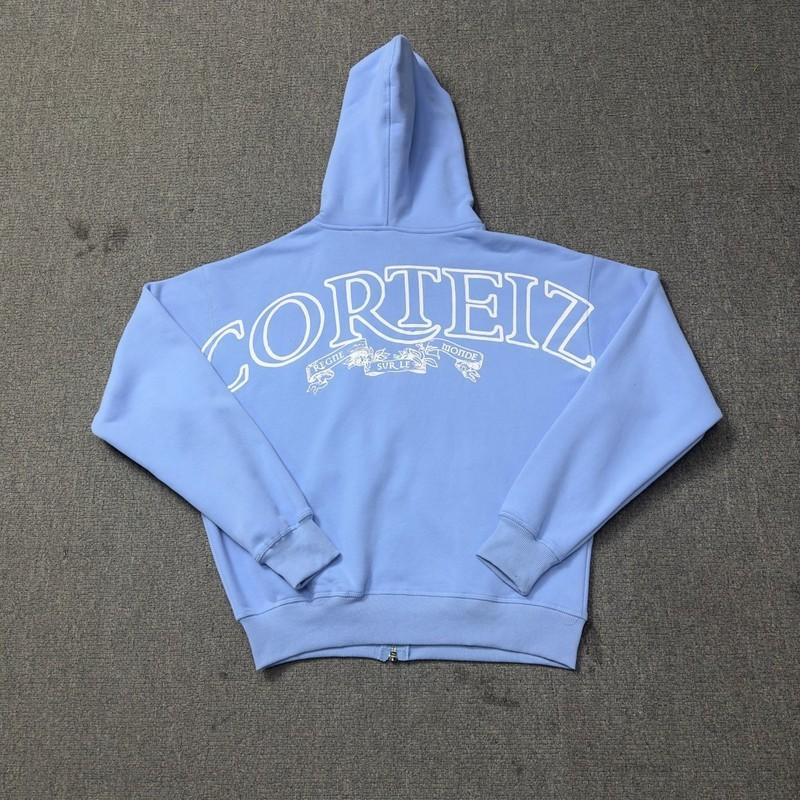 Комплект из худи и джоггеров Corteiz Streetwear Мужской Оверсайз Смесь хлопка С принтом Графическая толстовка Брюки Комплект