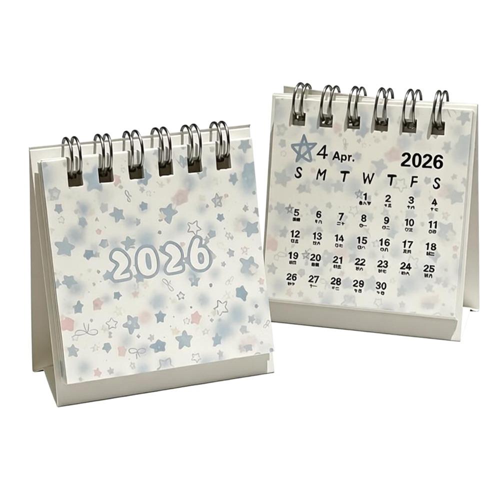 Mini Desktop Calendar Coil Binding Schedule Planner Cute 2026 Desk Calendar Office School Supplies