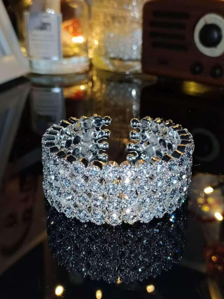 Townka Rhinestone Bracelet: Elegant Multilayer Design for Women, Perfect for Latin, Ballroom, or Belly Dance.