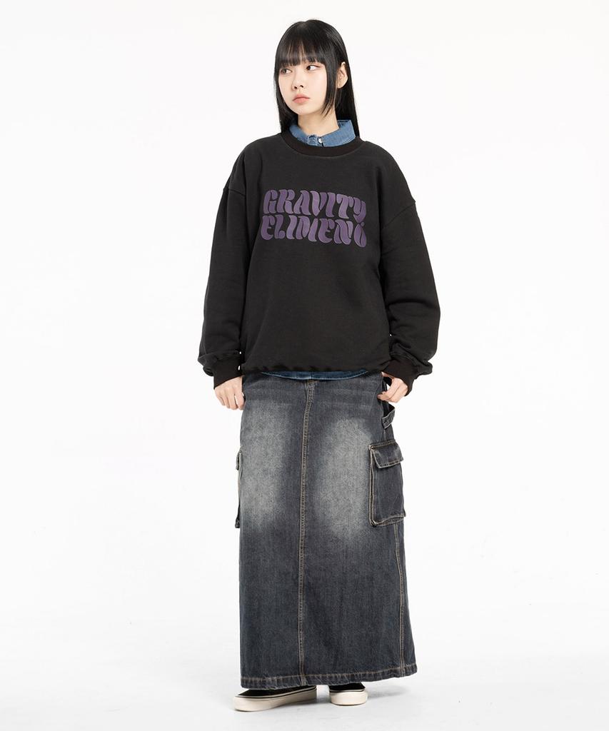 ELIMENO El Graffiti Oversized Sweatshirt Black (Purple)