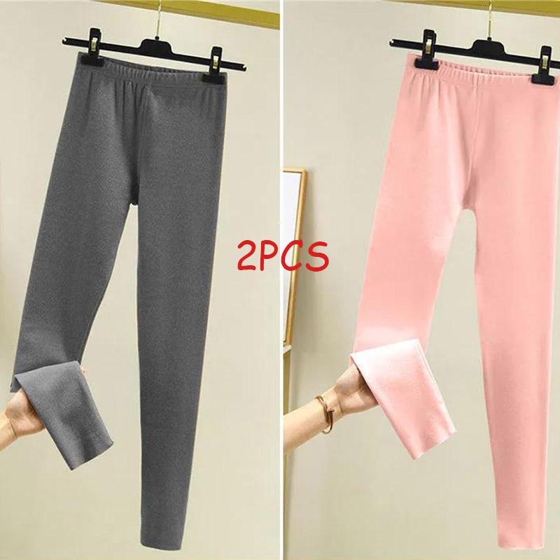 2Pcs Women's Line Pants Underpants Leggings Winter Velvet Inner Warmth Leggings Comfortable and Thin Inner Lining Long Pants
