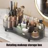 Органайзер для хранения косметики с 9 отделениями, большая вместимость, прозрачная вращающаяся на 360 градусов полка для хранения косметики