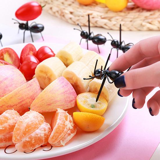 12Pcs Fruit Ant-Shaped Fork Cartoon Fruit Fork Safe Durable Reusable Dessert Fork