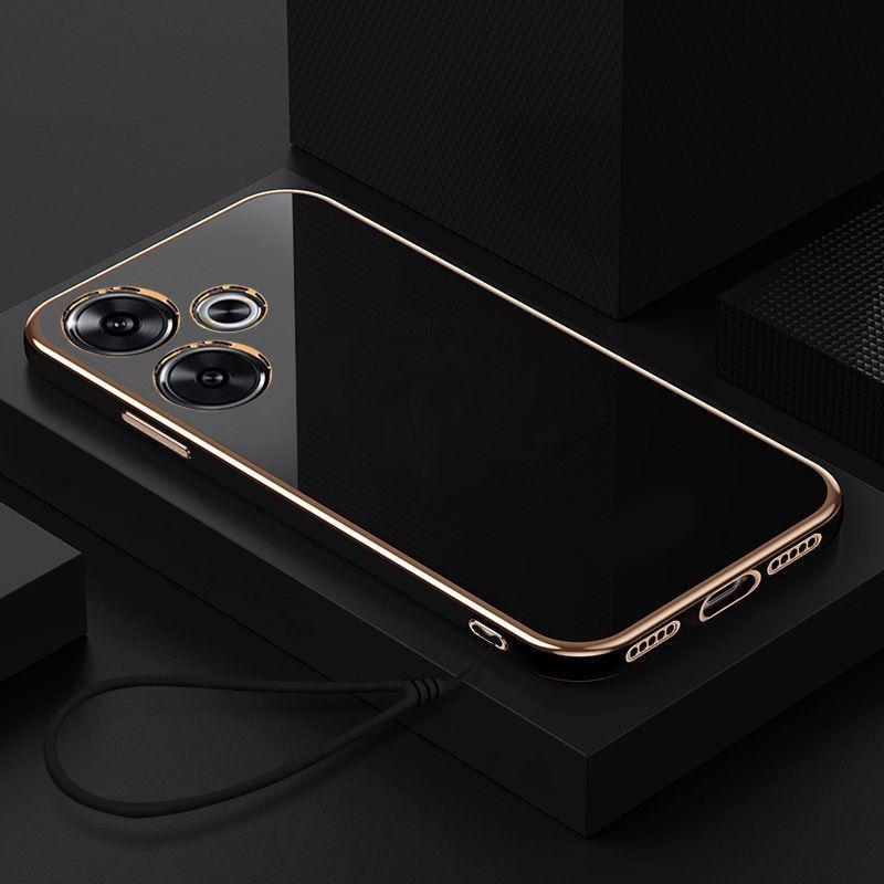 Чехол для Xiaomi Redmi Turbo 3 Чехол для телефона Redmi Turbo3 с прямым гальваническим покрытием, противоударная силиконовая задняя крышка, мягкая