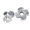 50pcs Zinc Plated Four Pronged Tee Nuts M3 Woodworking Fastener Furniture T Nut Furniture Fastener
