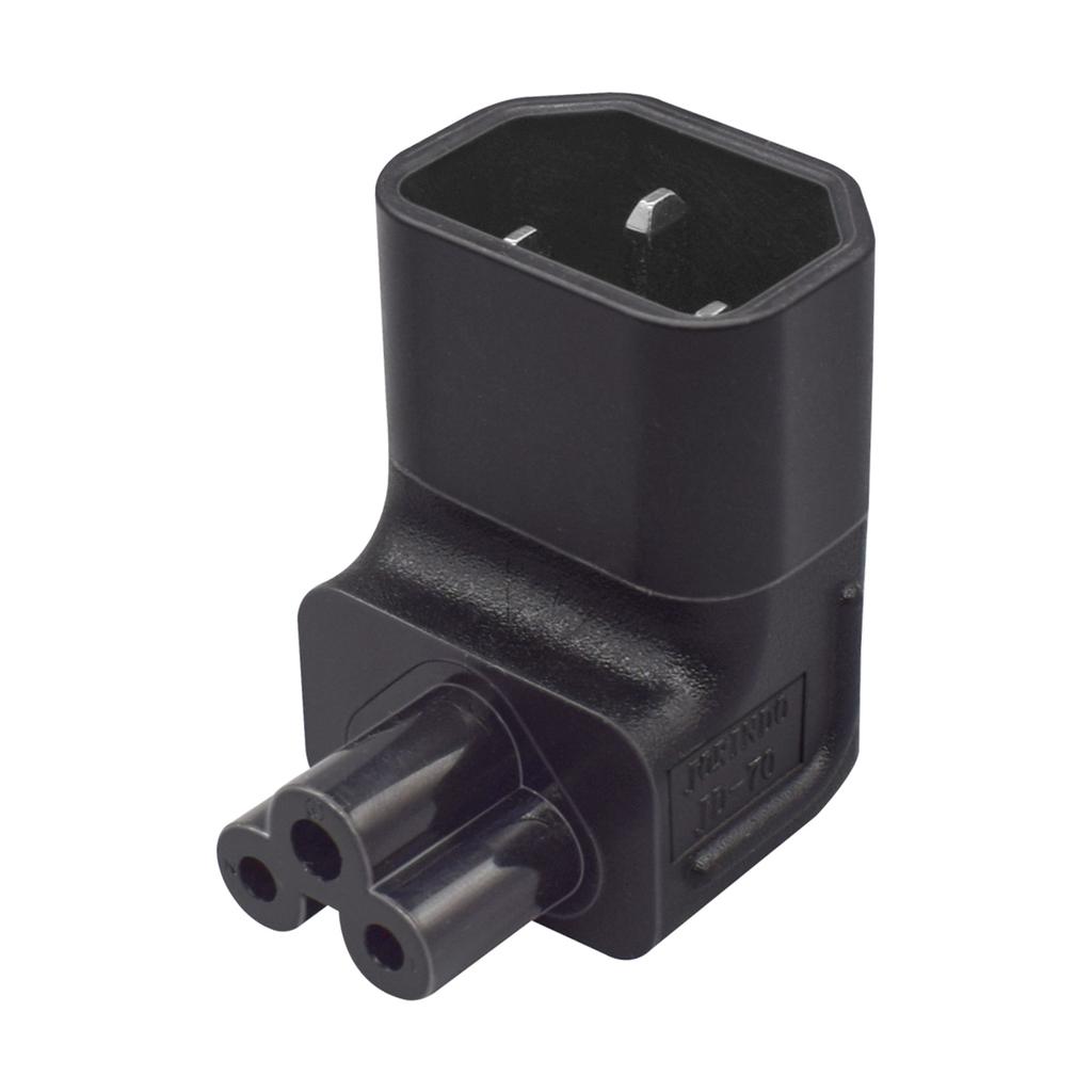 Преобразователь мощности IEC320 C5, штекер IEC C14 в гнездо C5, угловой разъем вверх/вниз, 10 А, 250 В, преобразователь розетки