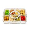 Snackle Box Container Lid with 8 Compartment with Lid Portable Divided Serving Tray for Parties Sweets Vegetables Biscuits Nuts