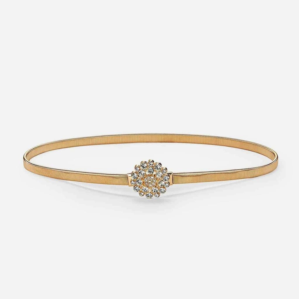 Новое универсальное платье на весну и лето с цветами с пряжками, инкрустированными бриллиантами, и банкетным декором, весеннее украшение, поясная цепочка