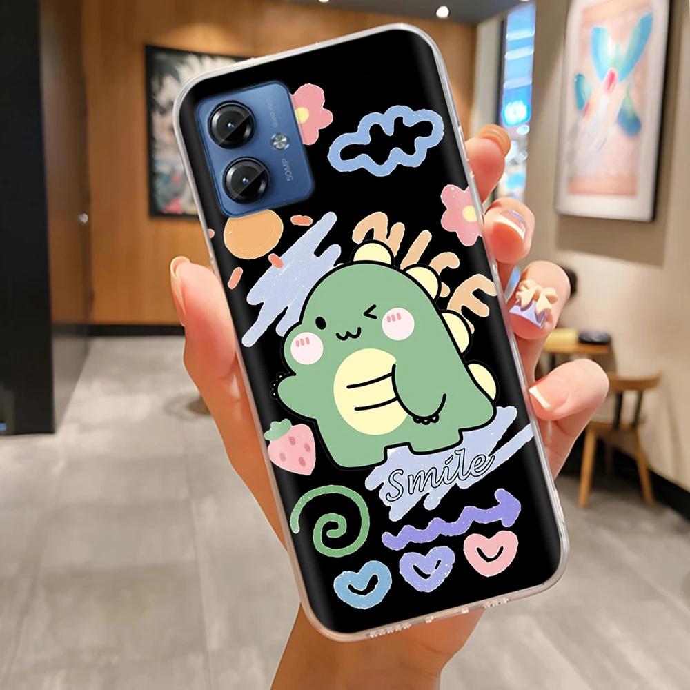 Для Motorola Moto G14 4G Чехол Накладка на телефон Высококачественный Прозрачный Силикон Funda Для Moto G14 4G Полная Защита Задние Крышки Coque
