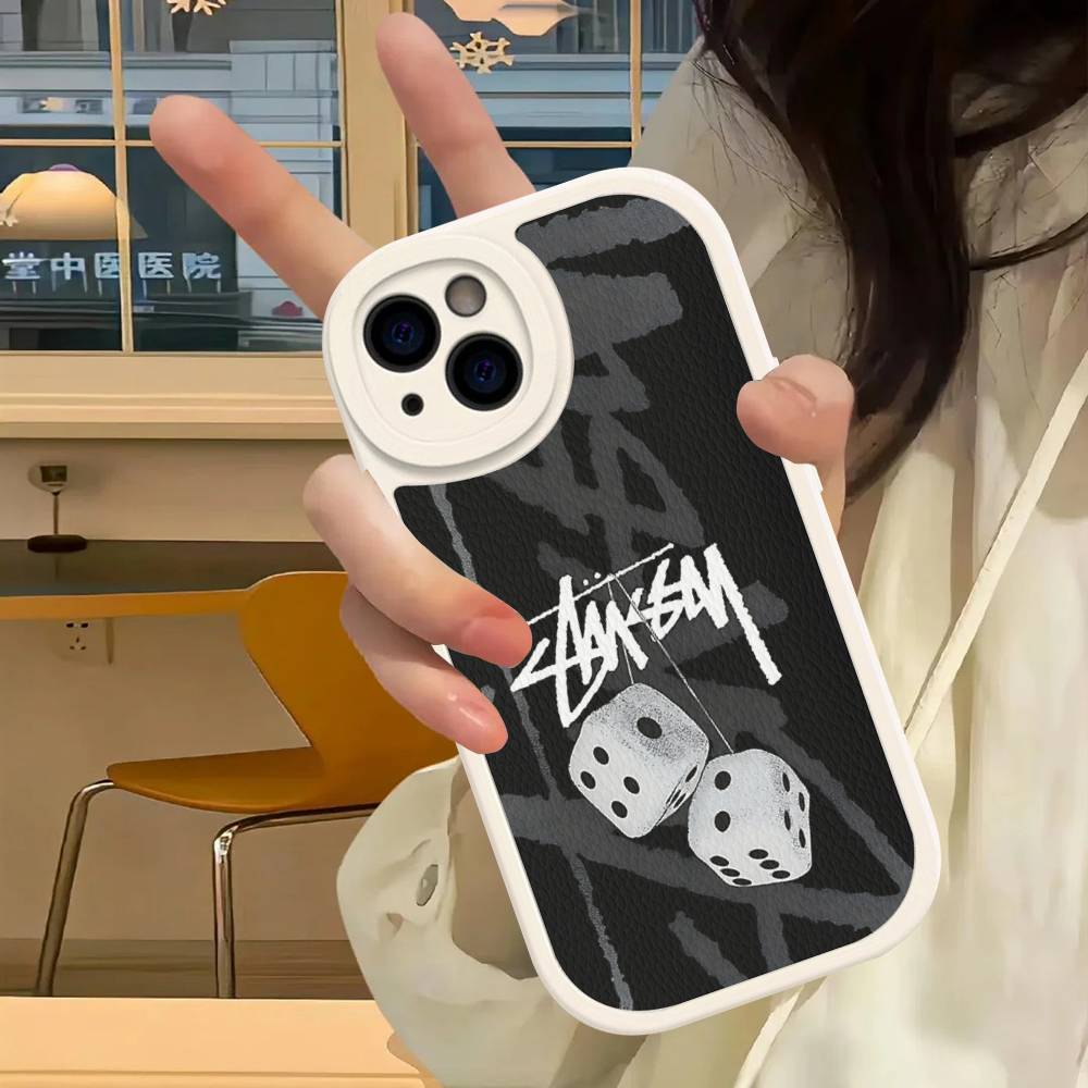 Black And White NO.8 Ball Leather Phone Case For IPhone 16 15 14 13 12 11 Pro Max Plus Cover