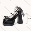 Fashion Comemore Platform Women Lolita Pumps Fashion Shallow Chunky High Heel Female Shoes Night Club Ankle Buckle Bow Dress Heels Women