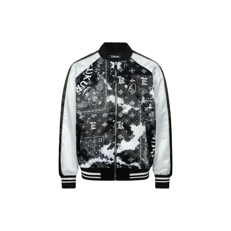 Evisu Aw23 Логотип бренда По всему принту Вышитая куртка Yokosuka Мужские куртки Черный 2EAGNM3JK5272XXPQ