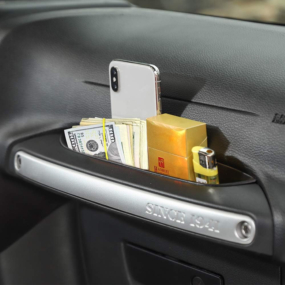 Savadicar GrabTray Passenger Storage Tray Organizer Grab Handle Accessory Box For 2011-2018 Jeep Wrangler JK JKU 2/4 Door, Interior Accessories,