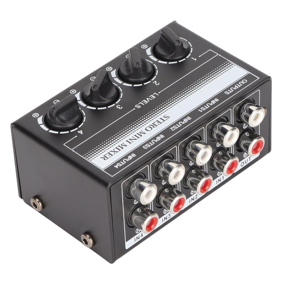 Separate Volume Knobs Stereo Mini Mixer Support 4 in 1 Out Stereo Splitte Console