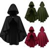 Halloween Cloak Retro Style Hooded Tailoring Metal Buckle Decoration Shawl Role-Playing Versatile