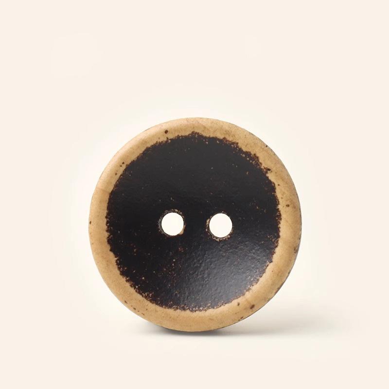 Dot Wooden Round, Wooden Button Bowl Type Old Retro Cotton And Linen Shirt Shirt Cardigan Button Button Button