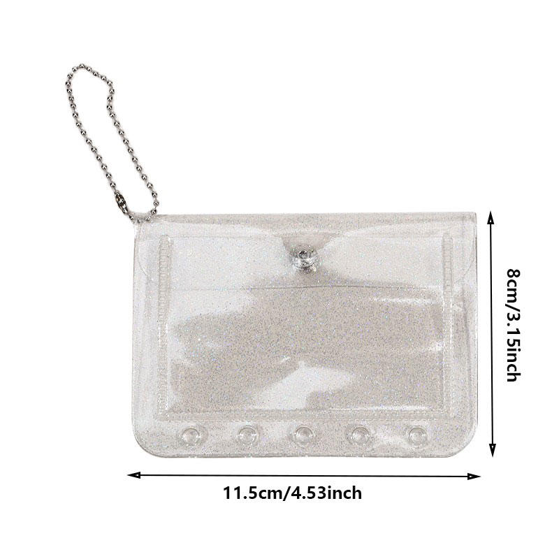 Внутренняя сумка для блокнота с пятью отверстиями, держатель для карточек с подвесной цепочкой, прозрачная сумка для хранения из ПВХ, чехол для карточек