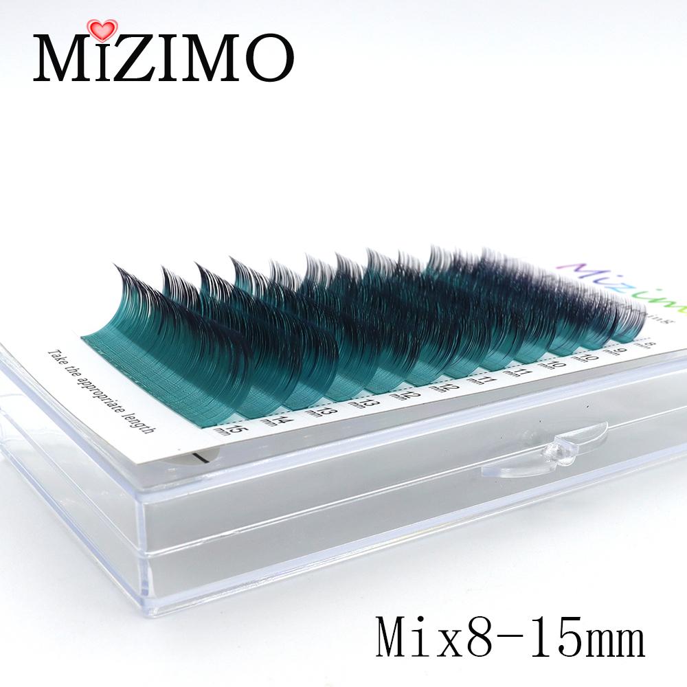 Color Grafting False Eyelashes 0.07 8-15mm Yellow, Blue, Bicolor, Bright Personality and a Few Hairs Extension Tool