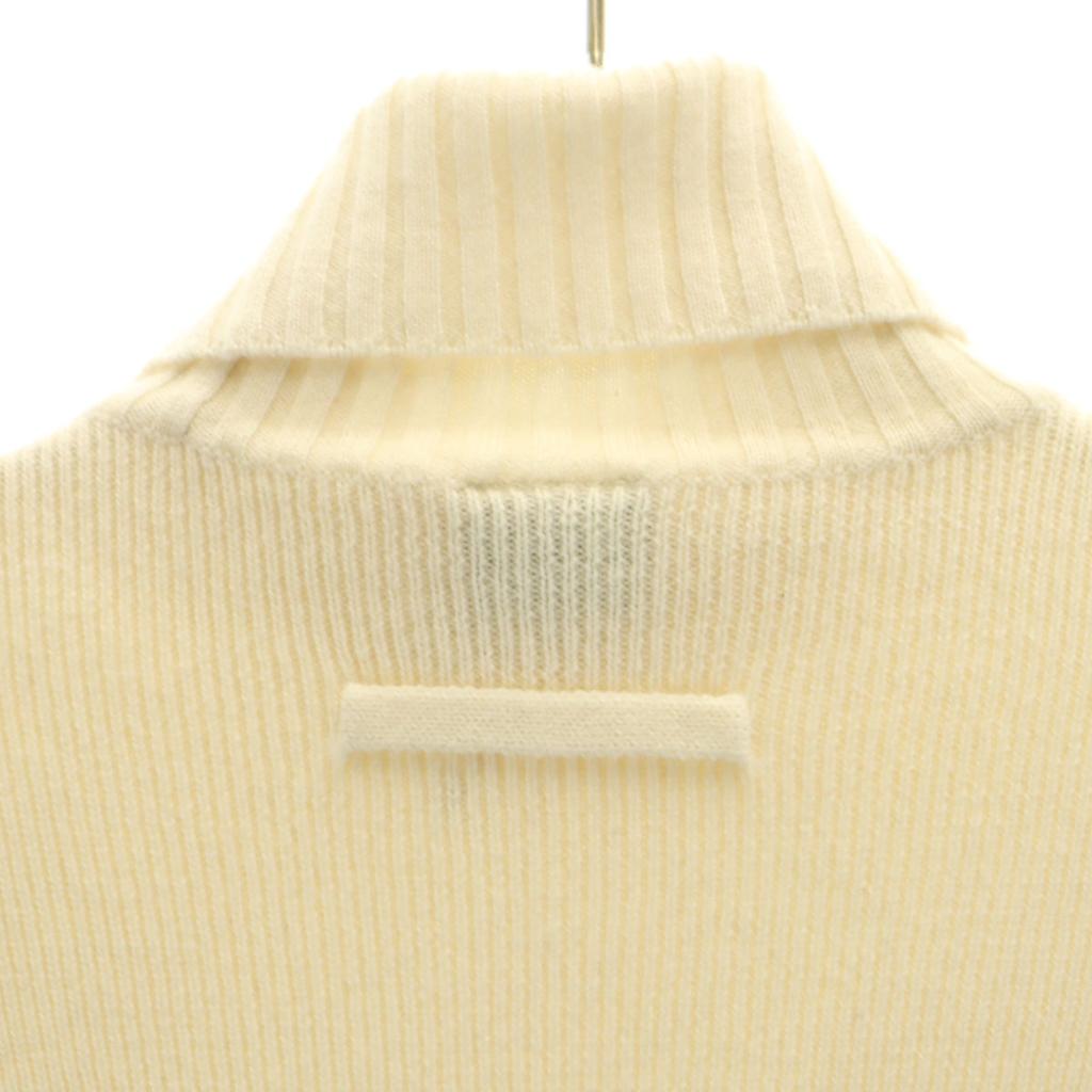 JEAN-PAUL GAULTIER Шерстяной свитер с длинным рукавом и высоким воротом 40 Белый трикотаж Женский Б/У