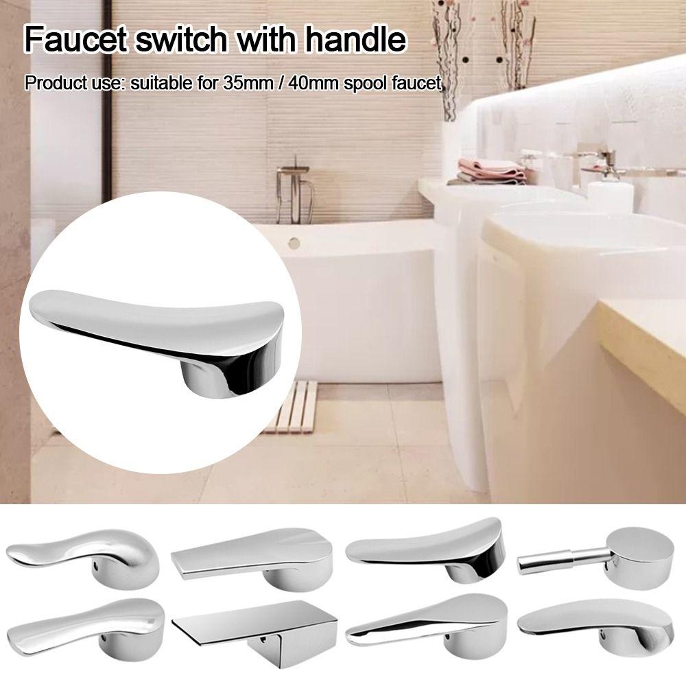 35mm/40mm Mixer Tap Replacement Cover Chrome Plated Taps Switch Handle  Taps Repair Accessories