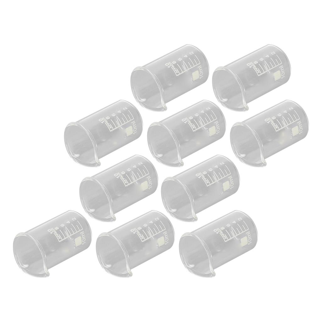 10 шт. Стакан из боросиликатного стекла, прозрачный, с градуировкой, лабораторный стакан для академических и промышленных экспериментов, 10 мл