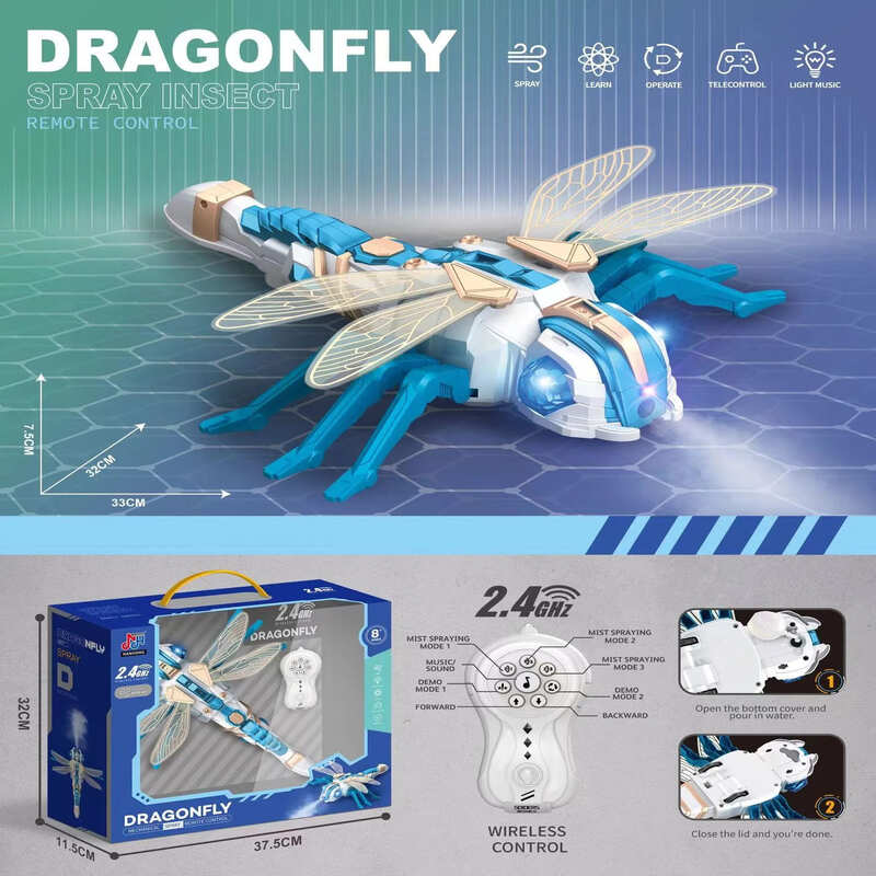 Новый RC робот-паук с дистанционным управлением, игрушка паук-стрекоза, пчела с распылителем/светом/музыкой, подарок для мальчиков 6-12 лет, детские игрушки на Хэллоуин, Пасху