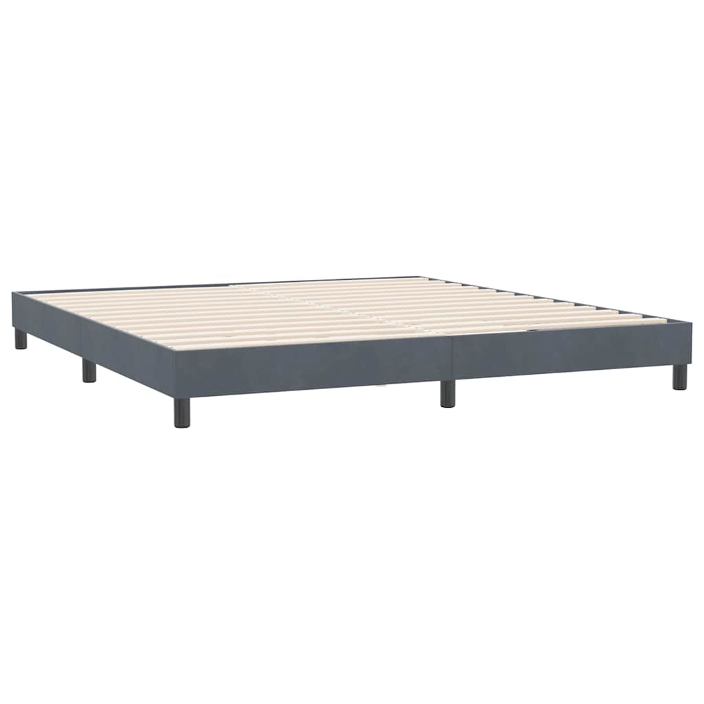 Łóżko Box Spring Bez Materaca Ciemnoszary 180X210 Cm Aksamit