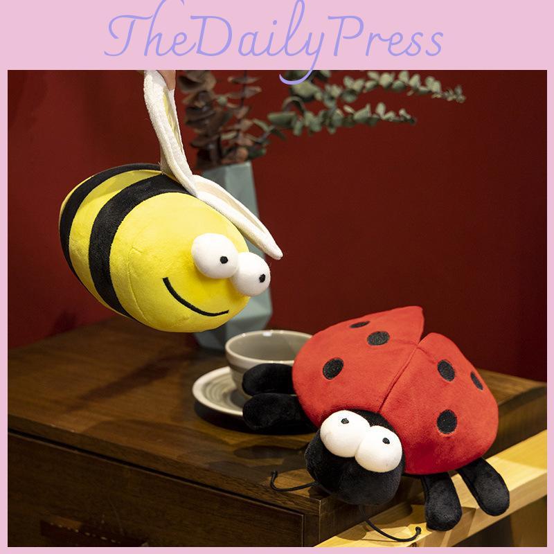 Очаровательные плюшевые игрушки-пчелка и божья коровка, мягкие и приятные на ощупь, подарки для детей