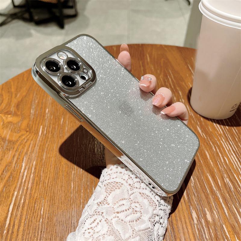 Роскошный квадратный блестящий силиконовый чехол с покрытием для iPhone 16 15 14 13 12 11 Pro Max X XR XS 7 8 Plus SE 2 2022 Мягкий чехол с пайетками Fashion SE 2020