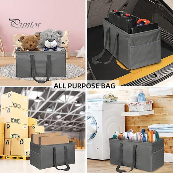 Многоразовая сумка для продуктов, складная хозяйственная сумка для покупок, вместительная, застежка-молния, водонепроницаемая, многофункциональная сумка-тоут с сетчатыми карманами