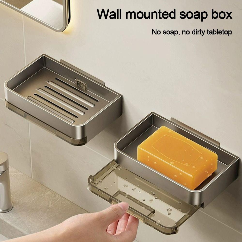 Metal Soap Box Drainable Soap Container Tray Durable Soap Dish  Bathroom Kitchen Sink Organizer
