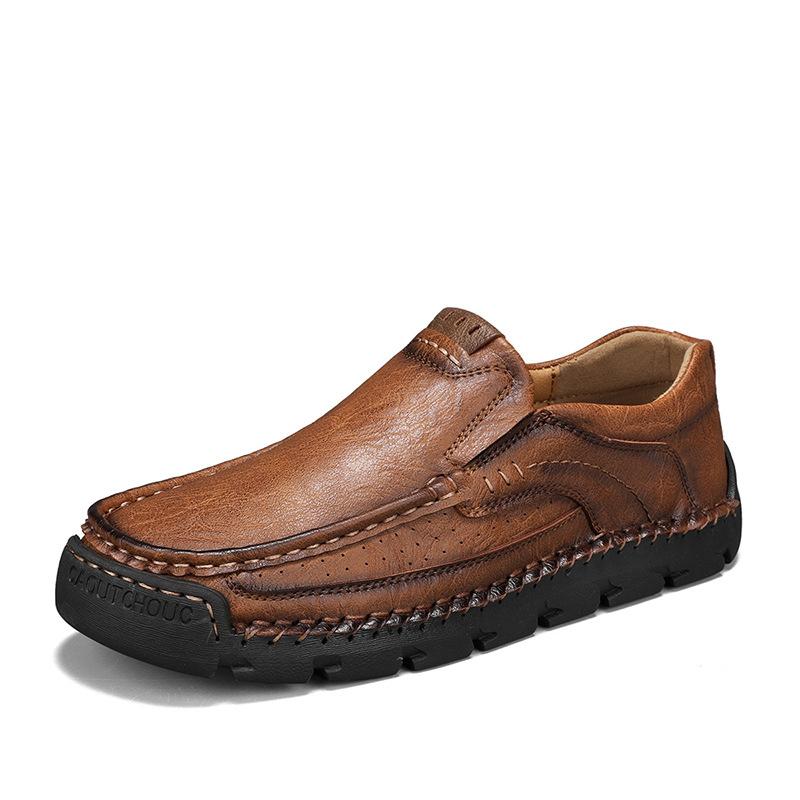Мужские туфли из коровьей кожи на плоской подошве, нескользящие, для ходьбы на открытом воздухе, спортивная обувь, кожаные мокасины, мягкая кожа, мужская повседневная обувь высокого качества