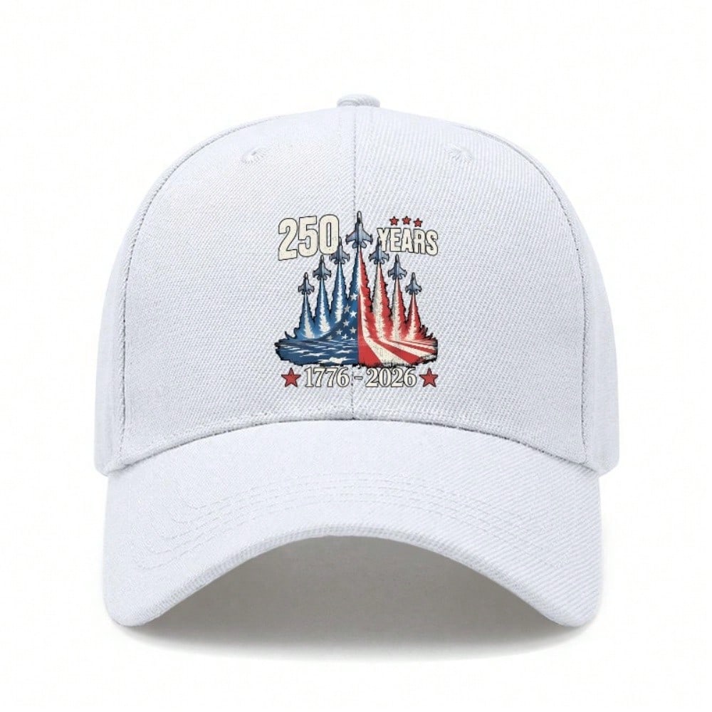 [250 Years Baseball Cap] 1776-2026 USA Patriotic Print Lightweight Breathable Adjustable Casual Outdoor Sports Hat For Independence Day Gift - Sun Cap