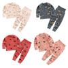 Autumn Baby Kids Pajamas Sets Cotton Boys Girls Sleepwear Suit Long Sleeve Pajamas Tops+Pants 2pcs Sleepwear Set