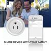 Us Type Tuya Wi-Fi Smart Socket App Control Plug Работает с Google Alexa Voice Timing Функция совместного использования розетки для дома