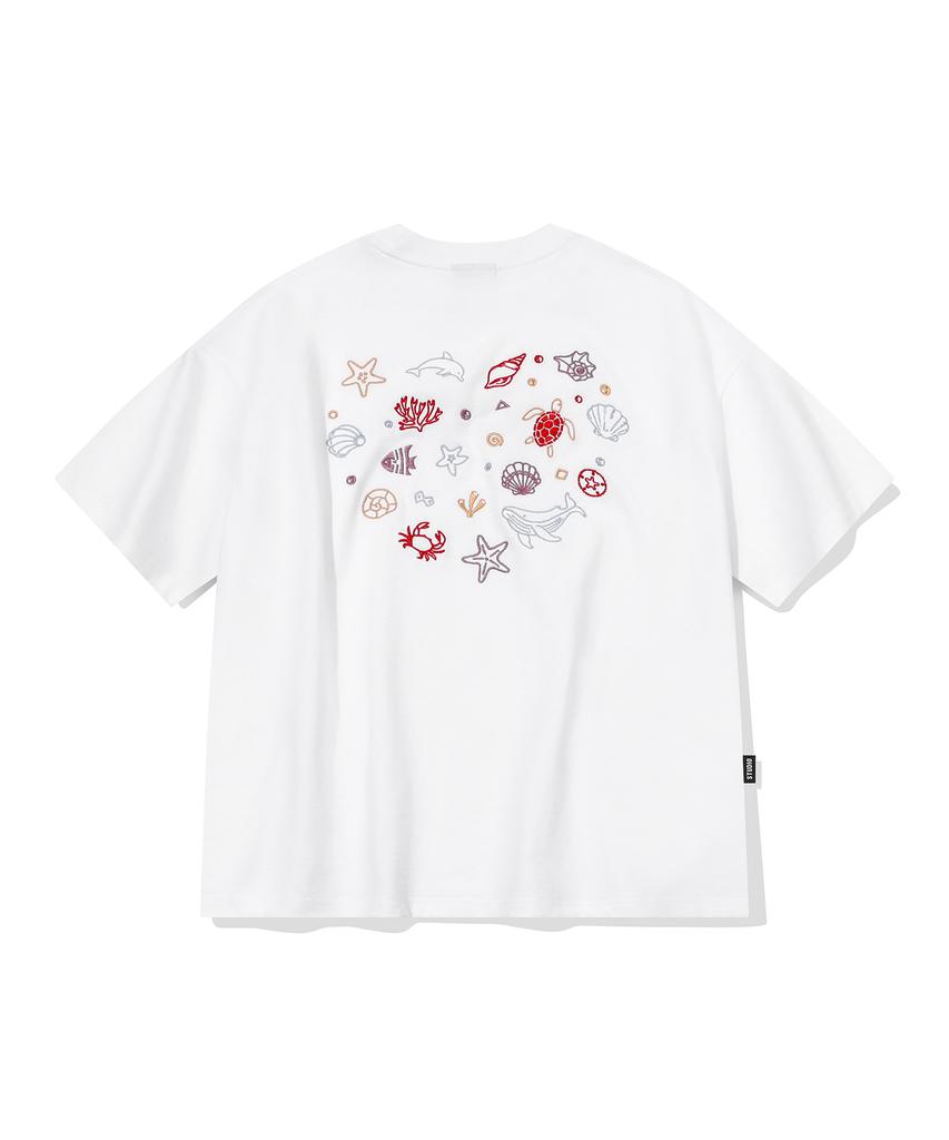 CPGN STUDIO Ocean Love Crop Short Sleeve Tee White