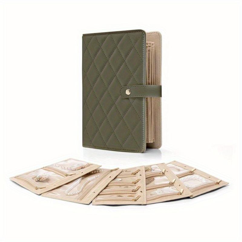 Роскошная кожаная портативная книга для хранения ювелирных изделий с отрывными листами, большая вместительная сумка для хранения сережек, ожерелий, ювелирных изделий