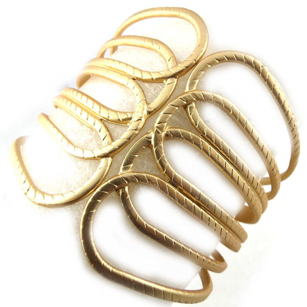 Les Trésors De Lily [N1591] - Golden 'Cleopatra' Designer Bracelet