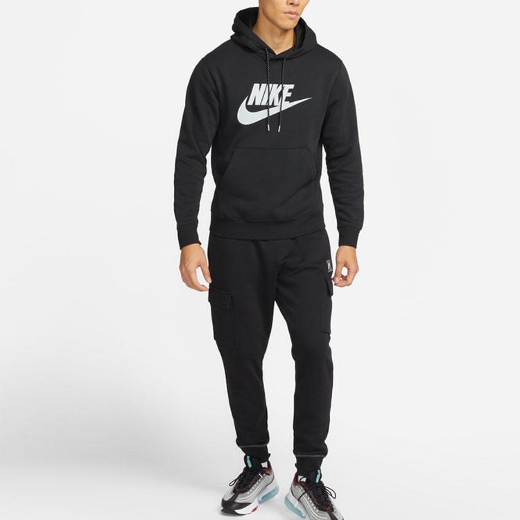 Nike Повседневная флисовая толстовка с буквенным принтом и логотипом, мужские топы, черные DM1237-010