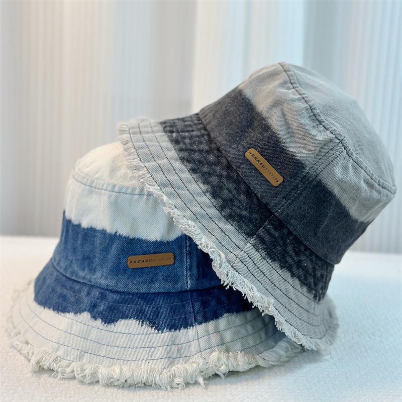 Женская весенне-летняя коллекция, большая шляпа-ведро с козырьком от солнца и солнцезащитным кремом, градиентная ковбойская шляпа-рыбак