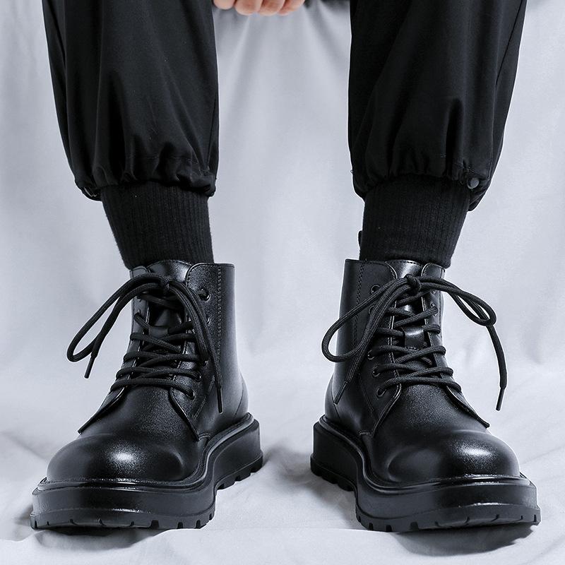 Ботинки Мартин мужские в британском стиле новые универсальные кожаные ботинки на высокой платформе средней высоты, рабочие ботинки 22726-R