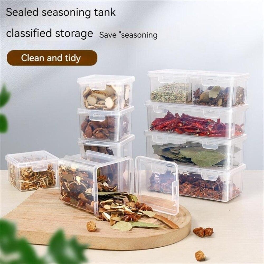 3-piece Sealed Storage Tank Spice Box Transparent Plastic Box Grain Storage Box Household Seasoning Box Storage