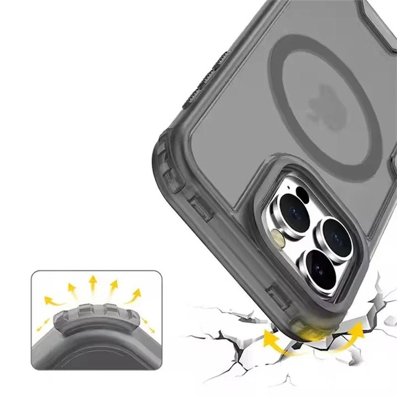 Прочный защитный чехол 3-в-1 с магнитами для iPhone 17 16 15 14 Plus 13 12 Pro Max, для Magsafe, ударопрочный