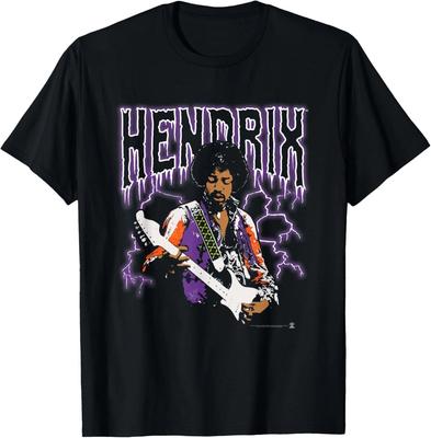 Футболка Jimi Hendrix Lightning 100% хлопок топы футболка мужская женская