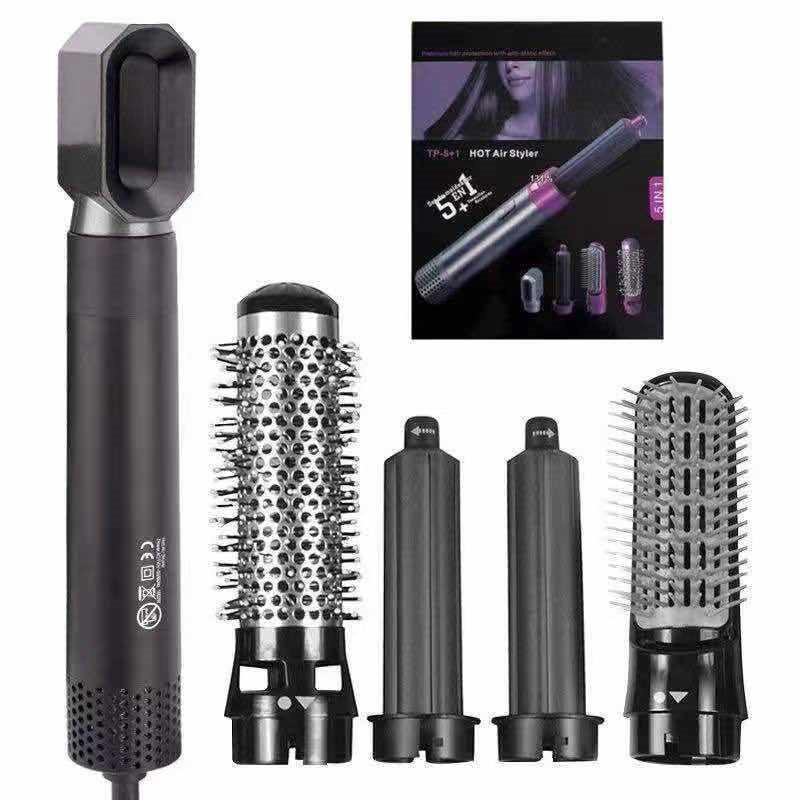 5-in-1 Hot Air Comb Automatic Curling Iron Curling Straight Dual-use Multi-function Hair Styling Comb Electric Blow Drying