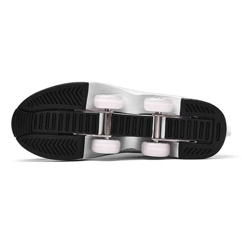 КонькиРоликовые туфли Деформация Обувь для паркура Четыре колеса Кроссовки Роликовые коньки для взрослых подростков Мужчины Женщины Унисекс