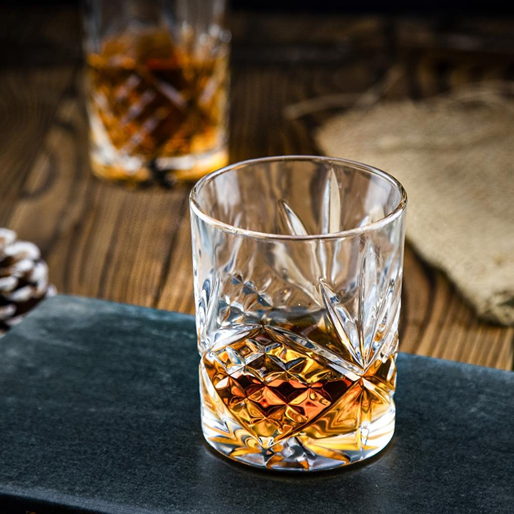 6pcs Whisky Glasses 11.83oz Whisky Glass Vintage Stylish Glassware For Scotch Bourbon Whisky Cocktail Cognac Vodka Gin Tequila Liquor Home Decor Home