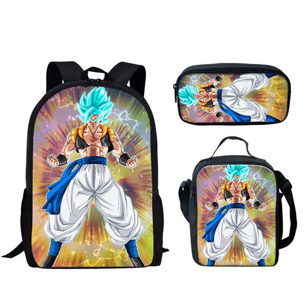 Набор Dragon Ball: рюкзак, вместительная нейлоновая школьная сумка и пенал для школьников.