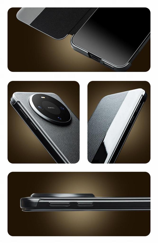 Магнитный кожаный флип-кейс Huawei Mate 80 Pro Max со Smart Sleep RS Защитой