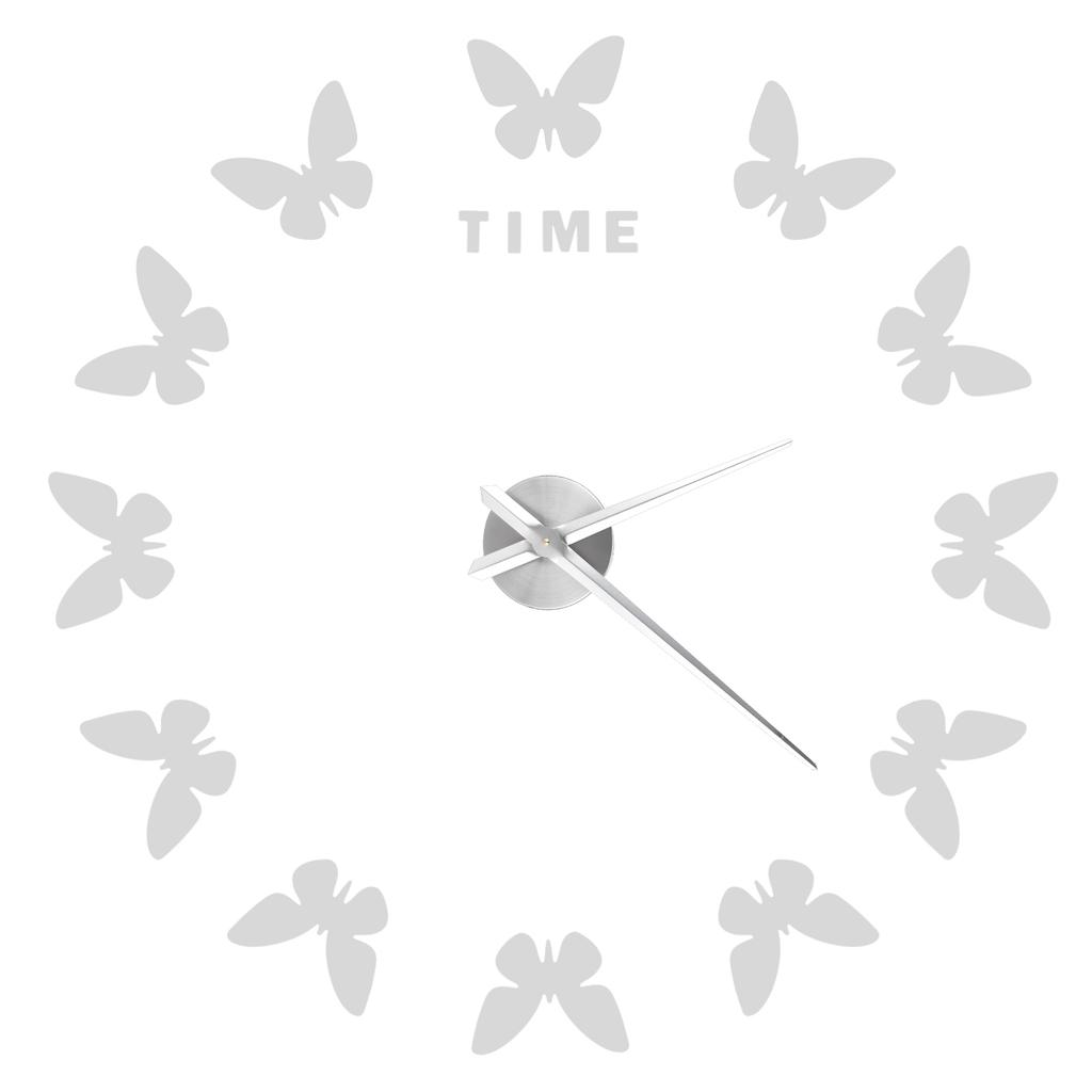 Large Wall Sticker Clock Butterfly Shape Innovation DIY Modern Art Living Room DecorationSilver